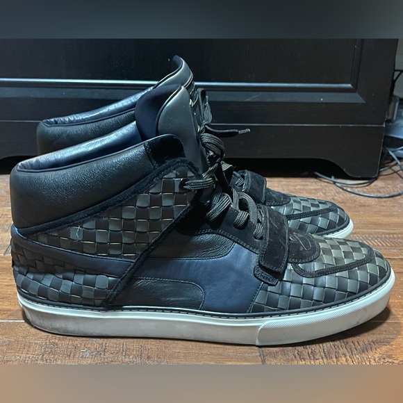 Louis Vuitton Authentic Checkered Black Dark Blue Gray Tower Sneakers - Picture 1 of 9